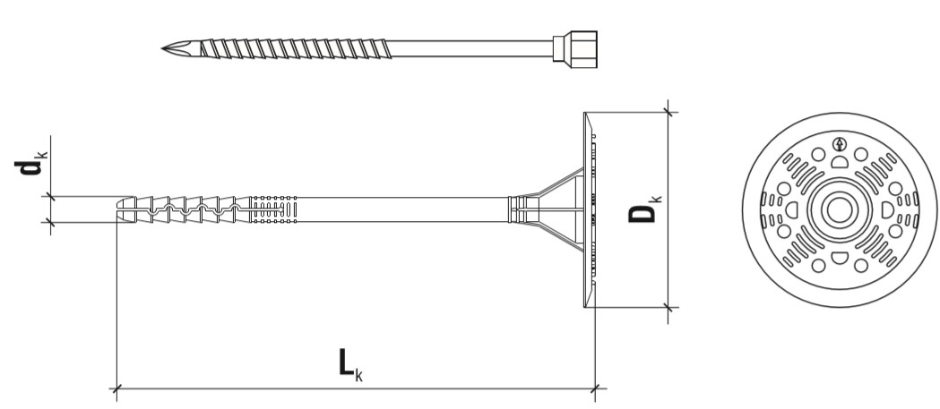 Diblu pentru materiale de izolație LFMG 10x160mm (metal)
