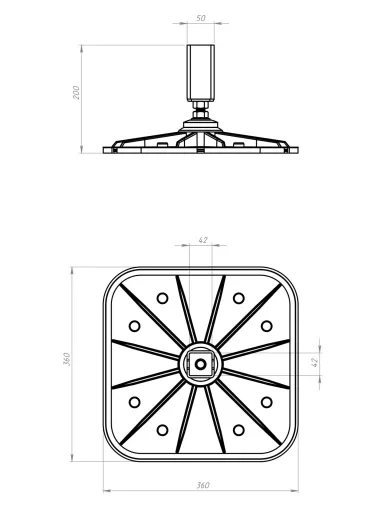 Кровельная опора для установки оборудования SOLID FOOT 350x350