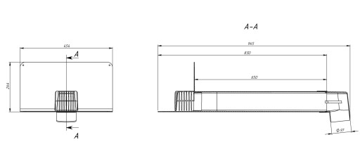 Gura de scurgere pentru parapet VC-PP 100x100 cu parafrunzar și cot unghiular