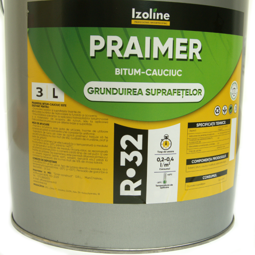 Praimer bituminos bitum-cauciuc, căldare de 3L